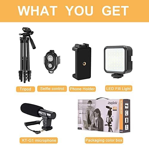 SURPN Vlogging-Kit,YouTube-Starter-Kit,für iPhone/Android-Telefone/Kameras | Telefonhalter für Video