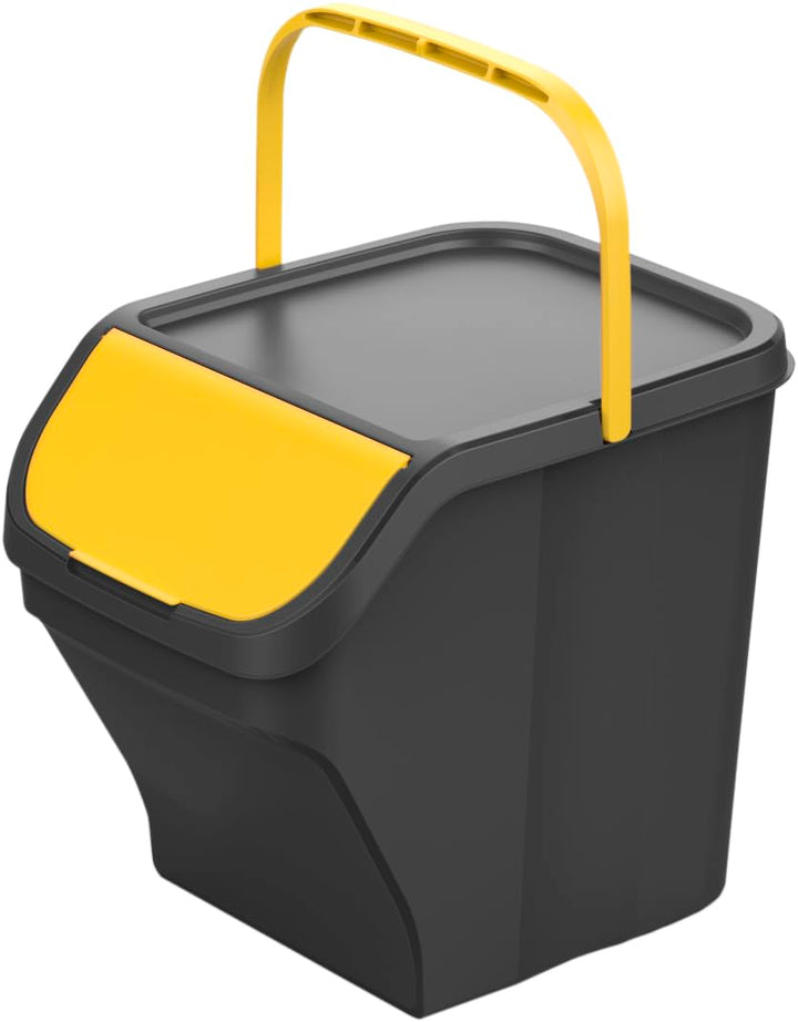 Gardissimo Stack Mülleimer Set, 3 Fächer, 3 x 25 Liter | Küche Stapelbox, Mülltonnenbox 3er, Mit Dec