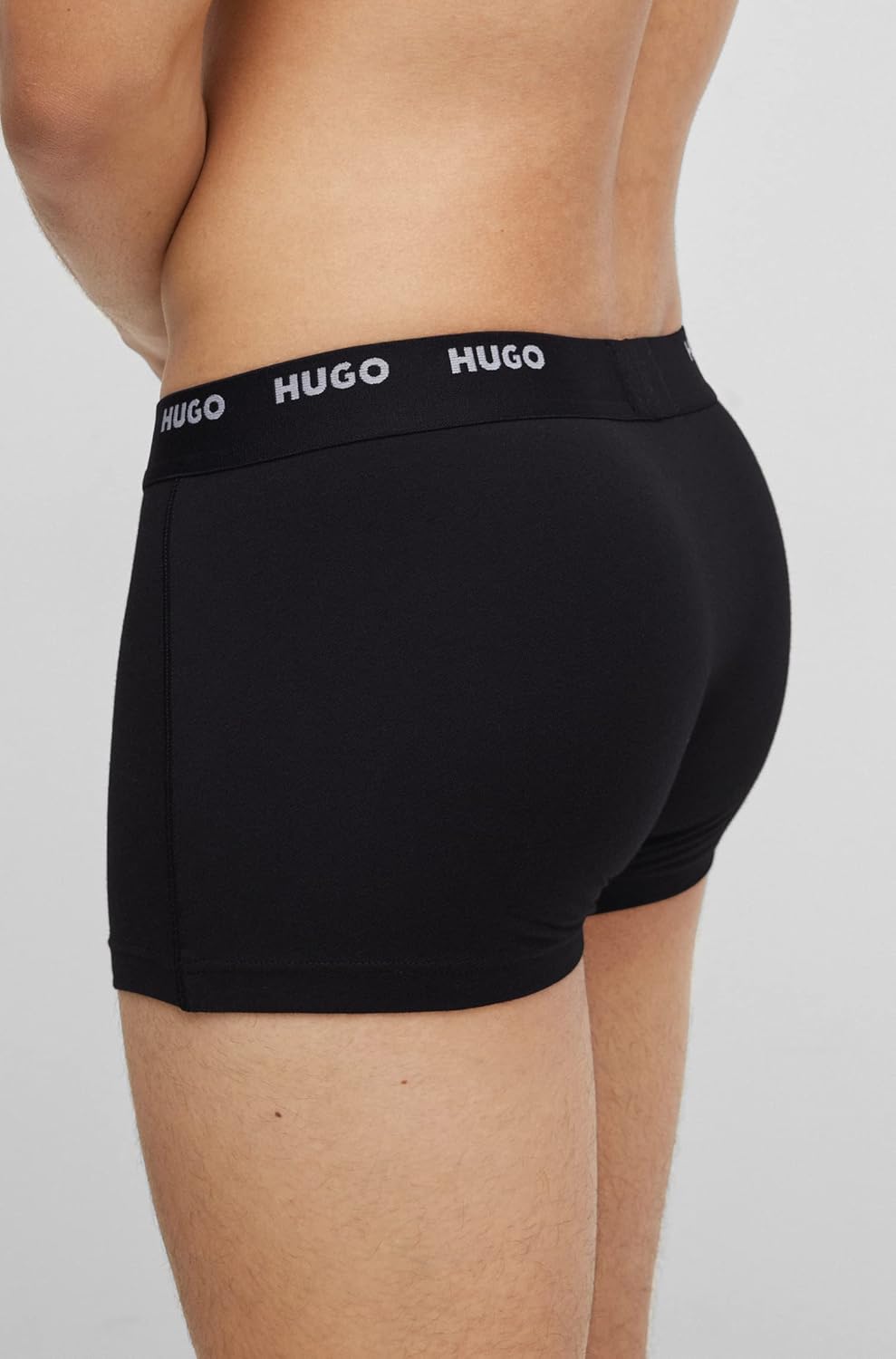 HUGO Herren TRUNK FIVE PACK Fünfer-Pack eng anliegende Boxershorts aus Stretch-Baumwolle mit kurzem
