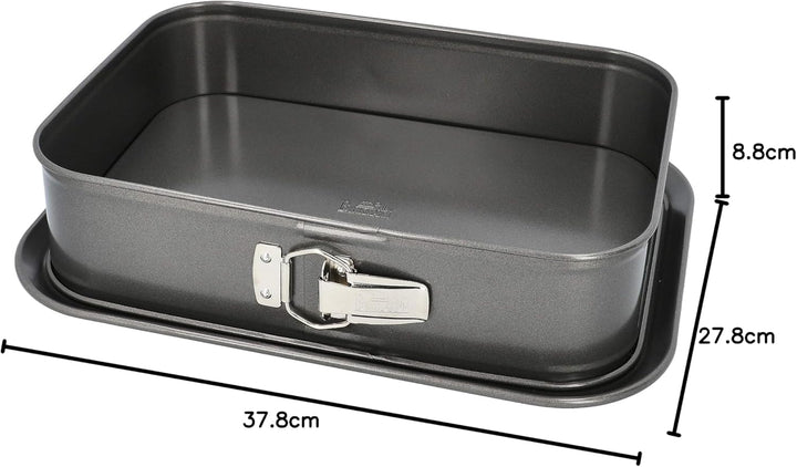 RBV Birkmann 881716 Easy Baking, Springform Eckig, 34 x 23,5 cm, Karbonstahl, Anthrazit