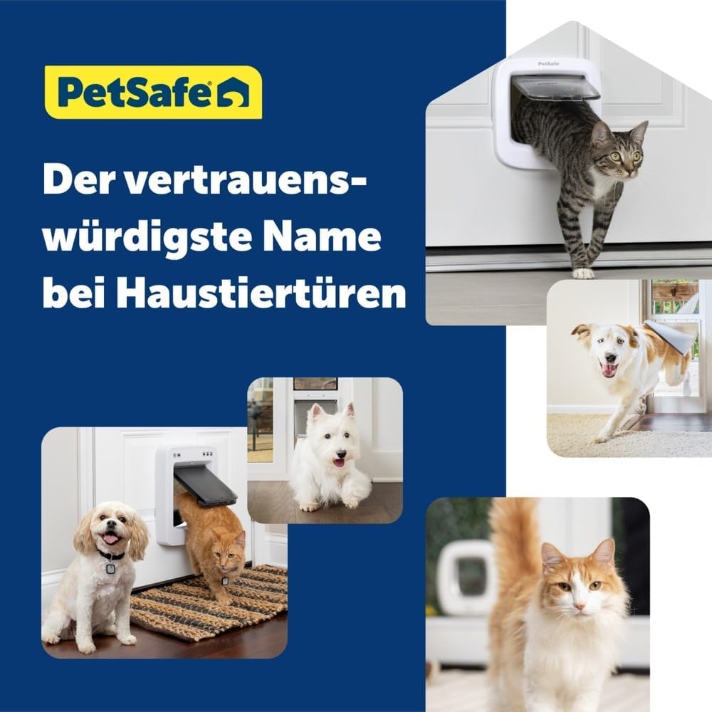 PetSafe Manuelle Katzenklappe, Handverriegelung mit 4 Verschlussoptionen, Mit Wetterdichtung, Katzen