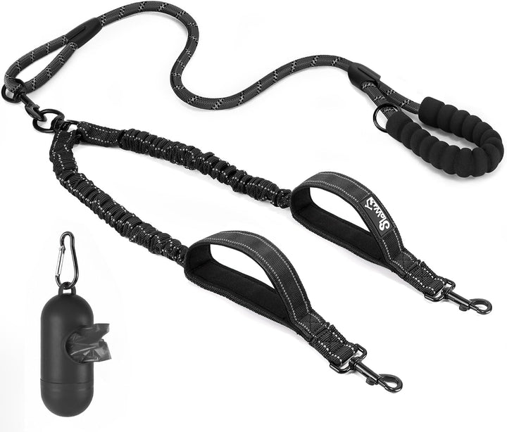 Eyein Doppelleine für 2 Hunde, Hundeleine für kleine und mittelgrosse Hunde, Flexible und reflektier