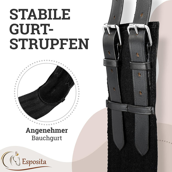 Esposita Reitgurt mit 2 Griffen aus Leder zum Festhalten für Kinder und Reitanfänger - auch geeignet