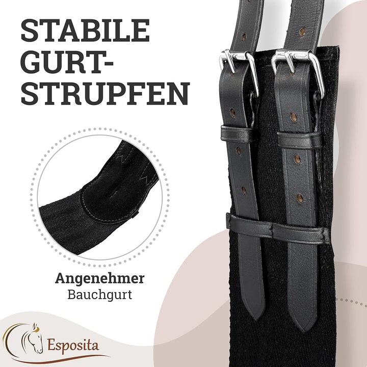 Esposita Reitgurt mit 2 Griffen aus Leder zum Festhalten für Kinder und Reitanfänger - auch geeignet