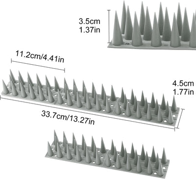 EXLECO 14Pcs Vogelabwehr Taubenabwehr, 4,6 Meter Vogelabwehr Spikes 3 Reihig Kunststoff Tierabwehr S