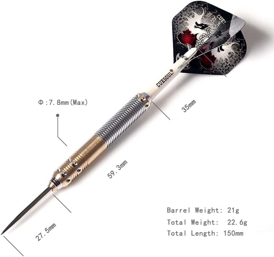CUESOUL Dragon Deluxe Messing Steel Dartpfeile, 21 Gramm F2306 21 Grams, F2306 21 Grams