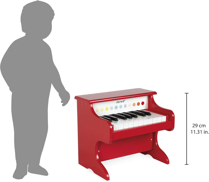Janod - My First Confetti Elektronisches Holz-Klavier, Kinder-Musikinstrument, Spielzeugnachbildung