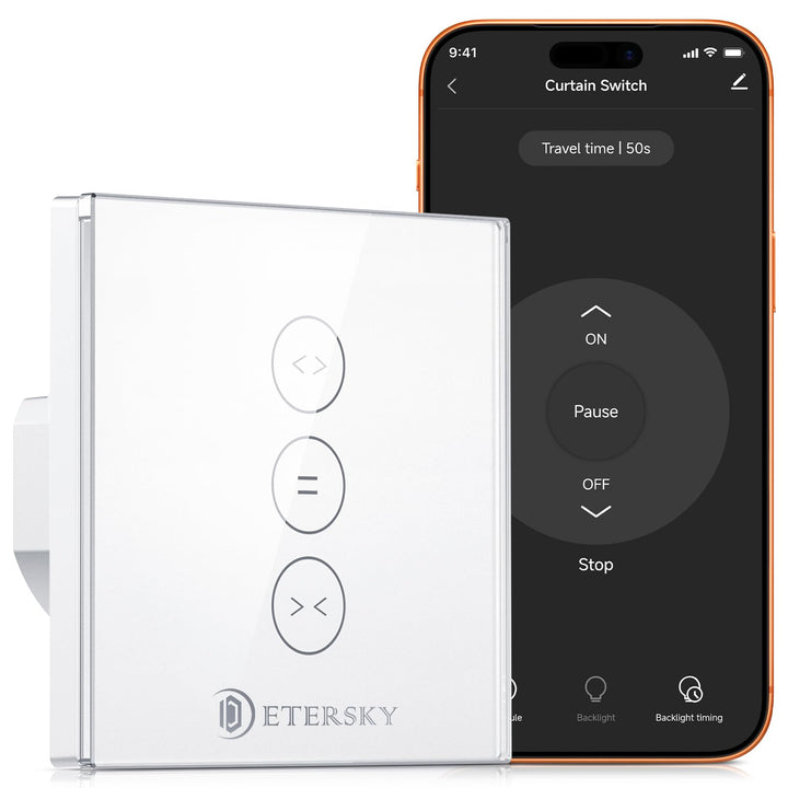 [Schaltbares LED] Smart Rolladen Zeitschaltuhr, Etersky Wlan Schalter für Rollladen Jalousien, Kompa