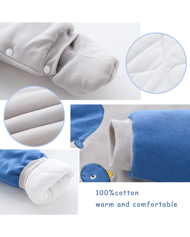 Baby Strampler Winter Schneeanzug mit Kapuze Jungen Mädchen Overall Baumwolle Abnehmbarer Hut Outfit