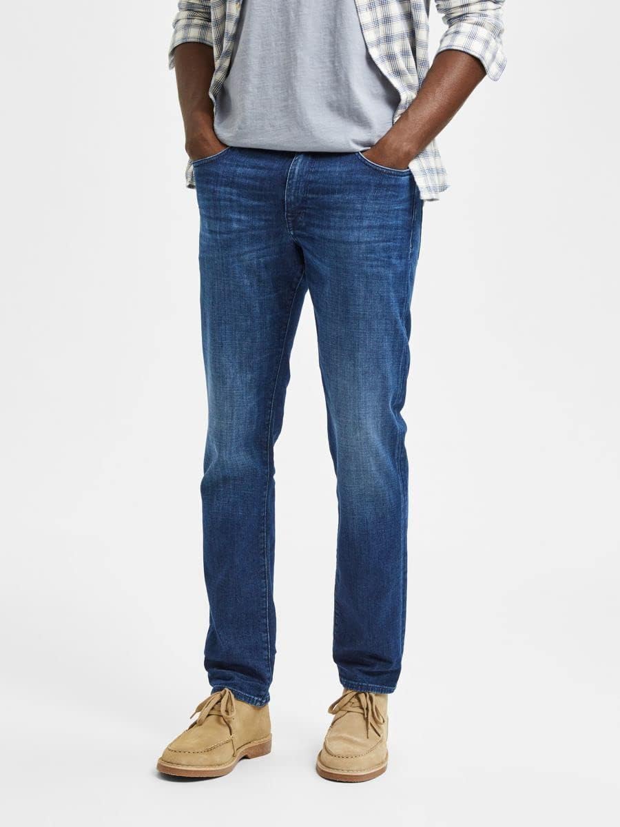 SELECTED HOMME Herren Jeans 29W / 32L Medium Blue Denim, 29W / 32L Medium Blue Denim