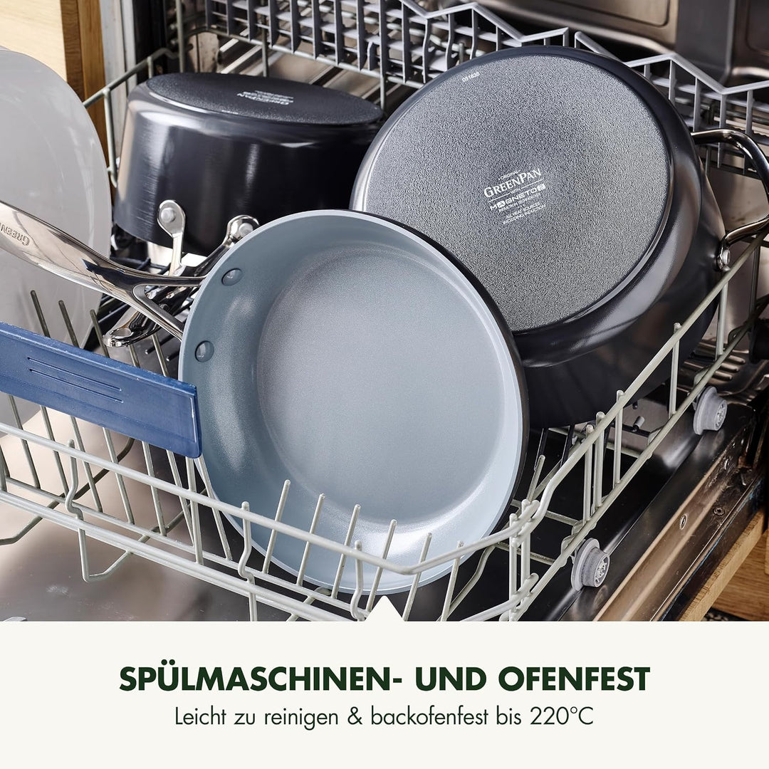 GreenPan Valencia Pro Harteloxierte Gesunde Keramik Antihaft 28 cm Bratpfanne mit Deckel, PFAS-frei,