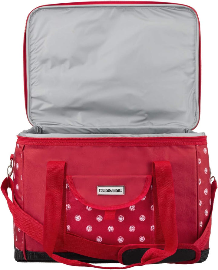 anndora Kühltasche XL 40 Liter - Isotasche Kühlbox Picknicktasche Farbauswahl XL rot weiss gepunktet