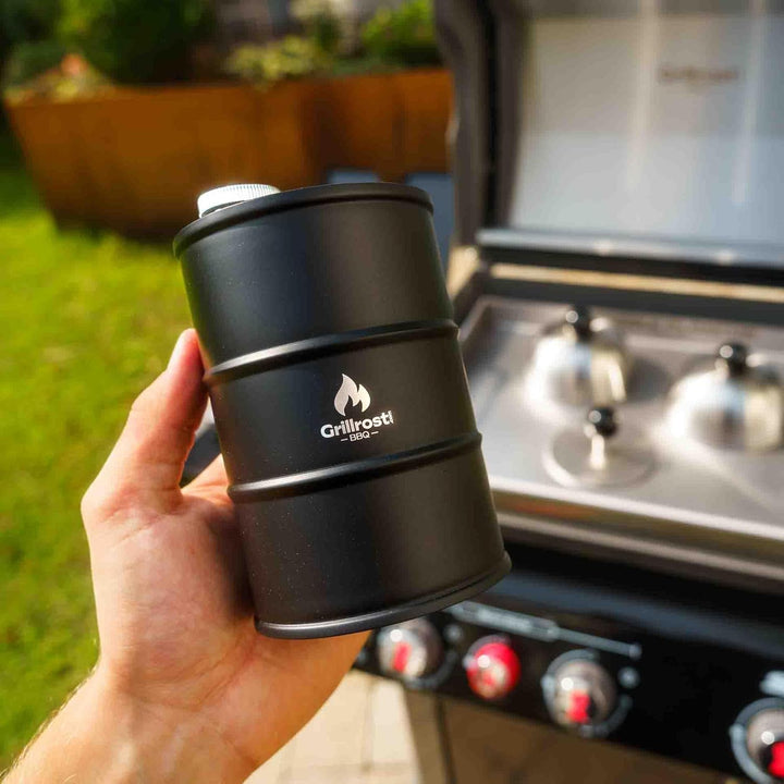 Grillrost.com Das Original Mini Feuertonne - Ölfass - wahlweise als Ölfass oder Flachmann nutzbar 75