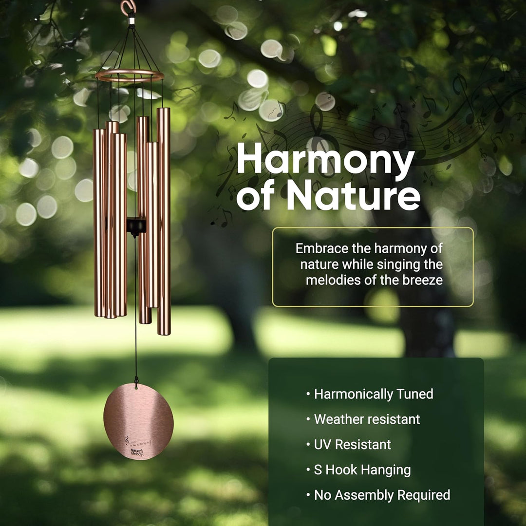 Nature's Melody Aureole Tunes Windspiel – Outdoor-Windspiel mit 6 Röhren, in B-Pentatonik gestimmt,