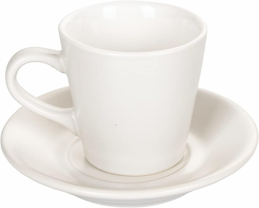 Villa d’Este Home Tivoli Shade of Stones Espressotassen mit Untertasse aus Steinzeug, Holzständer, 6