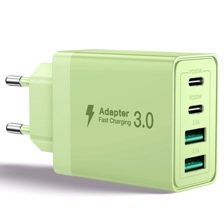 Aioneus USB C Netzteil, 4-Port USB Charger mit Quick Charge &amp; Power Delivery, 40W Schnellladegerät L