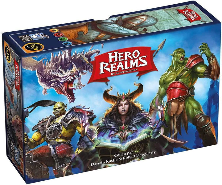 Set Hero Realms Grundspiel + 5 Heldendecks: Zauberer, Krieger, Bogenschützer, Dieb, Clerc Französisc
