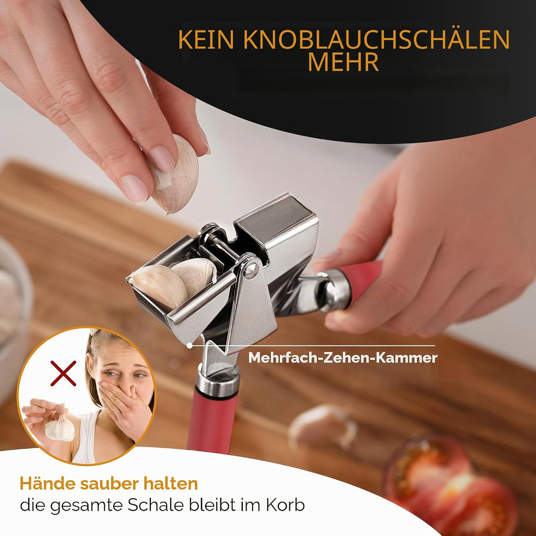 ORBLUE knoblauchpresse edelstahl [Premium] – knoblauch presse Professionelle Qualität, leicht zu rei