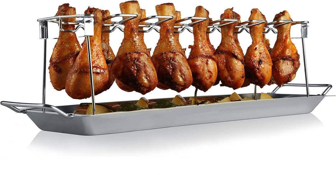 Hähnchenschenkel Halter | LFGB-geprüft (TÜV) | Edelstahl Grill & Backofen Chicken Rack | Spülmaschin