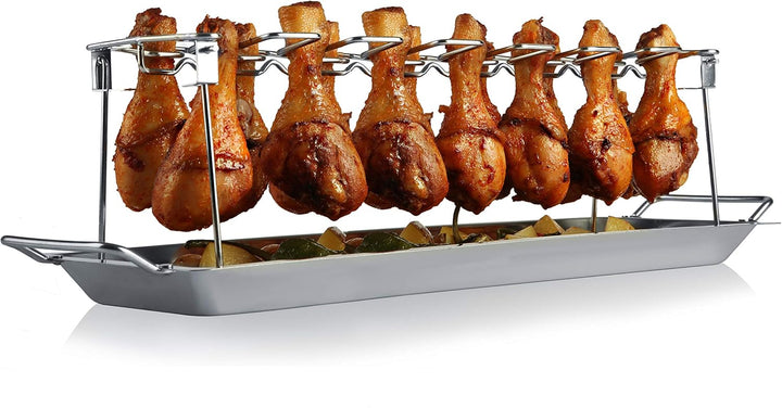 Hähnchenschenkel Halter | LFGB-geprüft (TÜV) | Edelstahl Grill & Backofen Chicken Rack | Spülmaschin