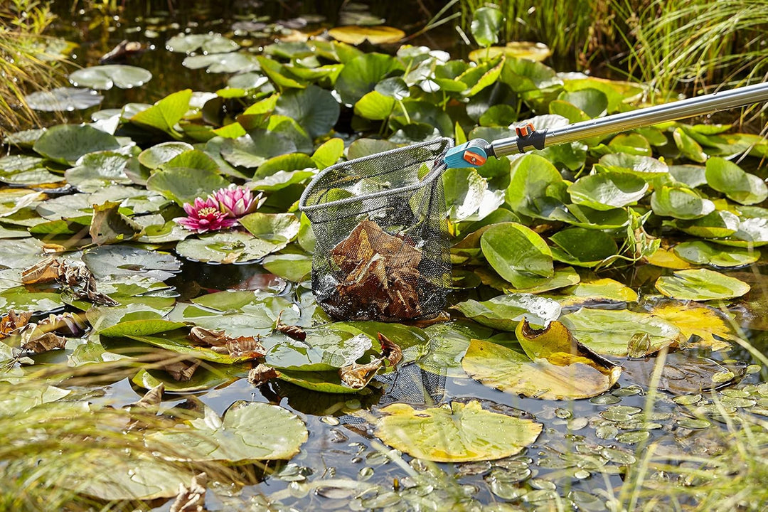 Gardena combisystem-Teichreiniger Vario 2: Teich-Kescher inkl. grob- und feinmaschigem Netz, ideales