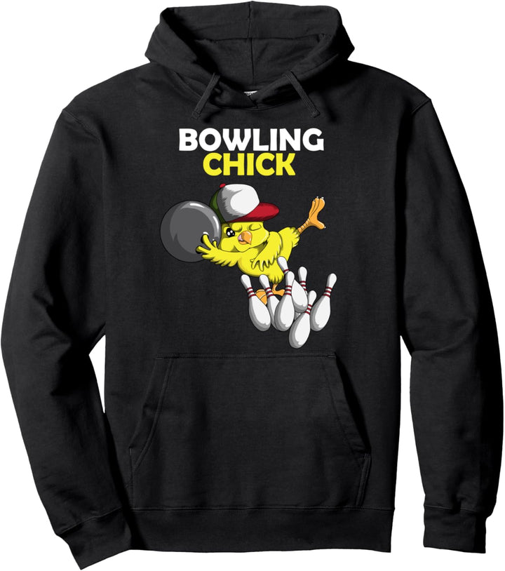 Bowling Chick Chicken Hühnchen Küken Hähnchen bowlt Sport Pullover Hoodie