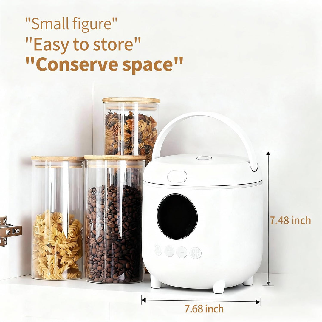 Reiskocher Klein, 3 Tassen (für 1-3 Personen), 6-in-1 Multikocher mit Slow Cook, 300W, Kompakt, Weis