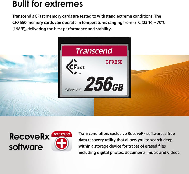 Transcend 128 GB CFast 2.0 CFX650 Speicherkarte TS128GCFX650 128GB, 128GB