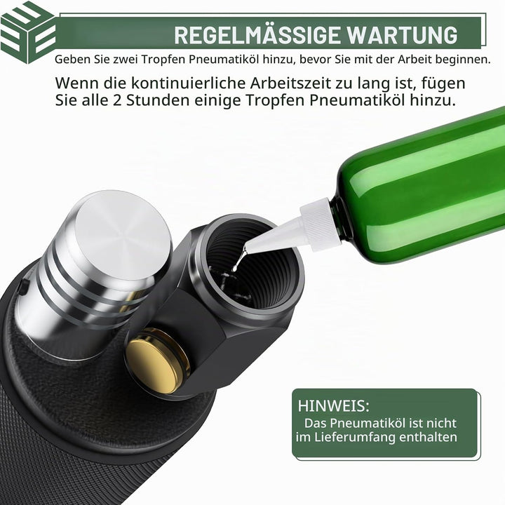 EYPINS Druckluft Winkelschleifer Set 90° Druckluftschleifer+1/4"&amp;1/8" Spannzange, Mini Stabschleifer