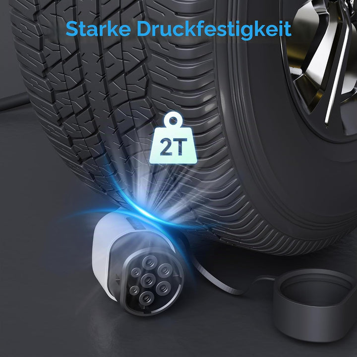 Typ 2 Ladekabel 32A/7.4 kW/1-Phasig/5 Meter Elektroauto Ladekabel Typ 2 auf Typ 2 EV Ladekabel für E