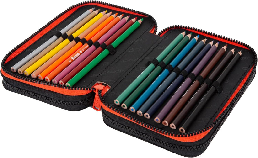Goldkids - Federmäppchen 3 Fächer - Mäppchen für Mädchen und Jungen - Federmappe 3-Fach Federtasche