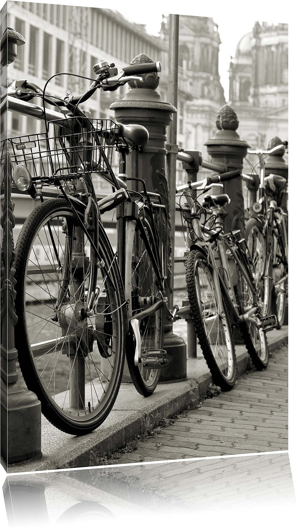 Pixxprint Fahrrad Bahnhof BMX Bahnschiene als Leinwandbild/Grösse: 100x70 / Wandbild/Kunstdruck/fert