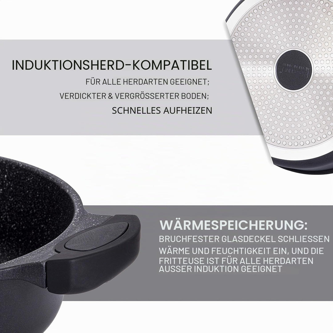 Royal Swiss® Tajine 32 cm – 5L Schmortopf aus Aluminium mit Keramik-Antihaftbeschichtung, Kegel-Deck