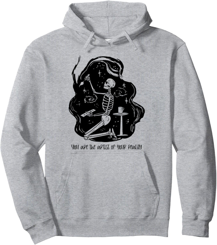 You Are the Artist of Your Reality Skeleton Painting Goth Pullover Hoodie