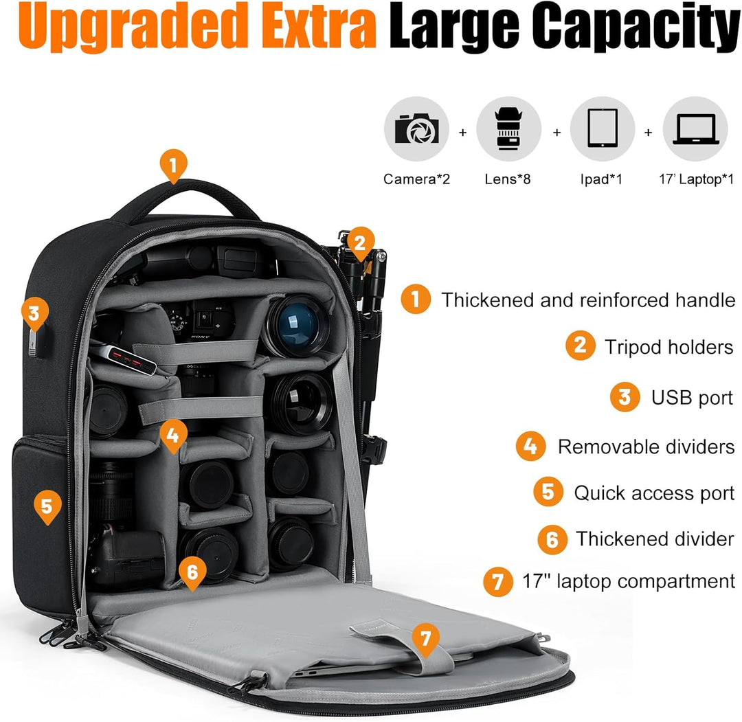CADeN Professional Trolley Large Camera Backpack Bag for DSLR/SLR Mirrorless Camera Waterproof, Came