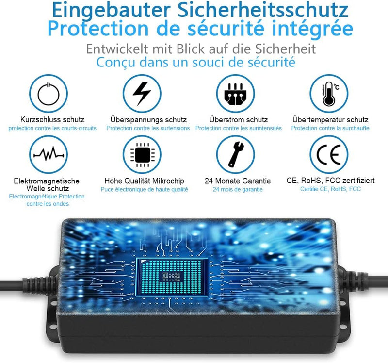 SHNITPWR Universal 3.5V~12V Netzteil 60W 5A Schalt-Netzteil Adapter AC/DC, mit 14 pcs Adapter Stecke
