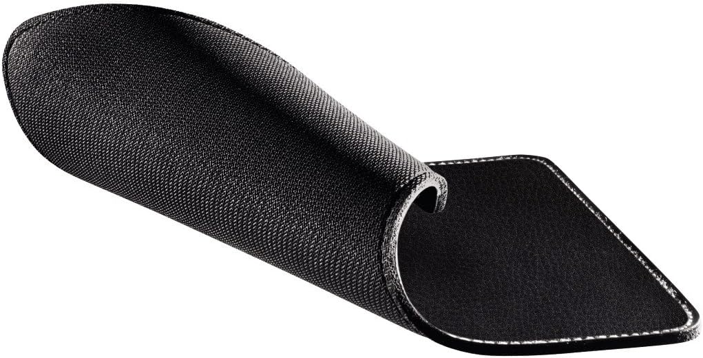 Hama Mauspad (22 x 18 cm, Office Mousepad in Leder Optik, optimale Gleitfähigkeit, rutschfeste Unter