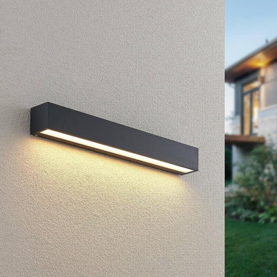 Lucande LED Wandleuchte aussen 'Lengo' (Modern) in Schwarz aus Aluminium (1 flammig,) - LED-Aussenwa