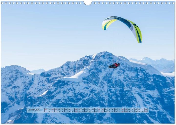 Paragliding - lautloses Schweben (Wandkalender 2026 DIN A3 quer), CALVENDO Monatskalender: Faszinier
