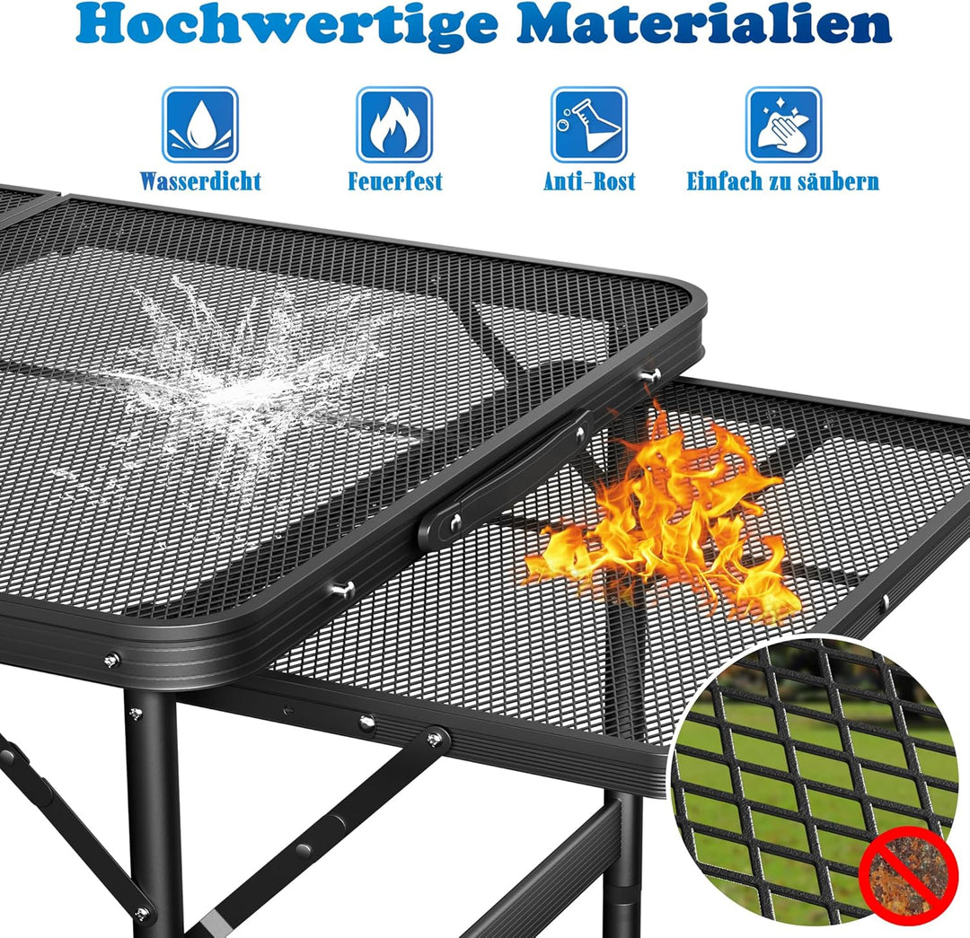 FIVMEN Campingtisch Klappbar Klapptisch Höhenverstellbar Gartentisch Balkontisch Camping Tisch mit V