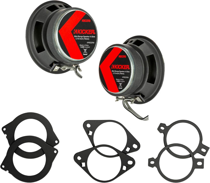 KICKER KSC2704 (KSC2704-47) - 7 cm Doppelmembran-Lautsprecher mit 100 Watt (RMS: 50 Watt) Full Range