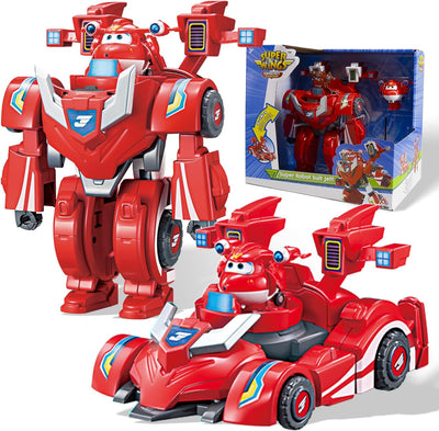 Super Wings EU770351 - Super Robot Suit Jett, ca. 18 cm grosse verwandelbare Spiel-Figur, 2-in-1 Rob