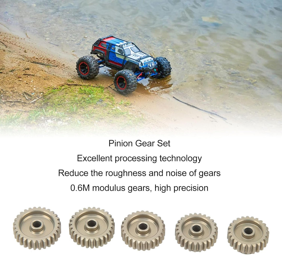 Dilwe RC Ritzelsatz, 0.6 Modul Metall Zahnradkranz 24T-28T für 1/10 Crawler - 3.175mm Bohrung Alumin
