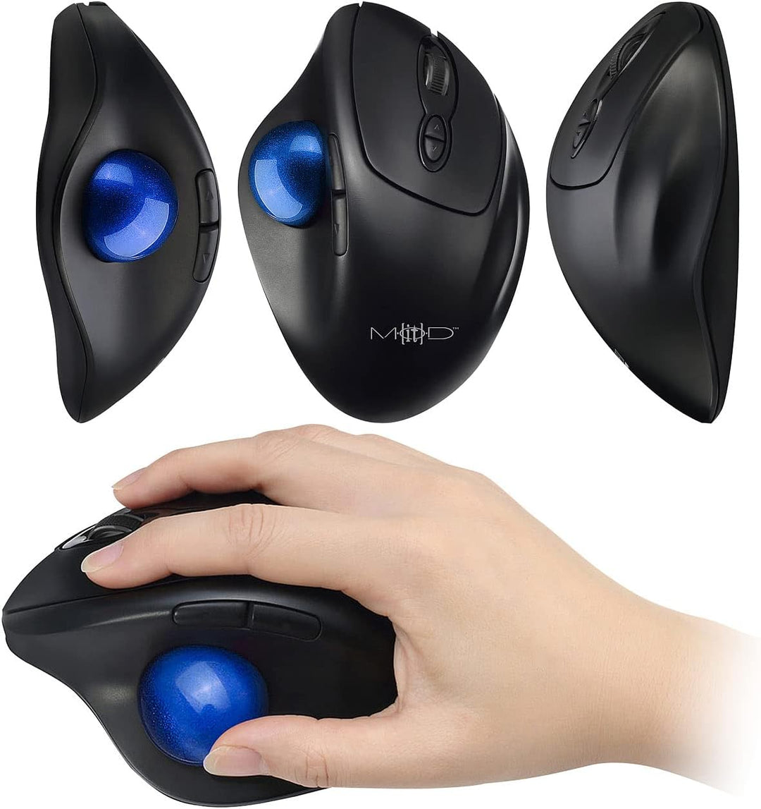 Mod-It Trackball Mouse: Kabellose Trackball-Maus mit Bluetooth, 7 Tasten, Scrollrad, 1.600 DPI (Mult