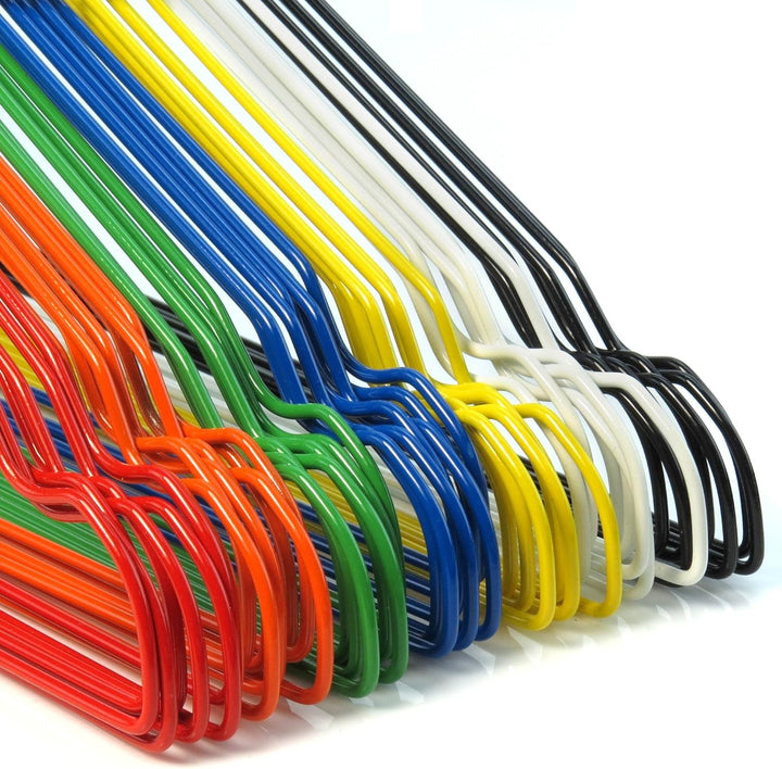 Hangerworld 100 Verzinkte Drahtkleiderbügel 40 cm mit Bunter Pulverbeschichtung Metall Kleiderbügel,