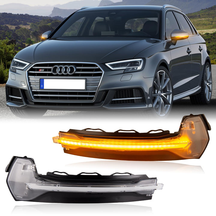 POPMOTORZ 2 Stück LED Spiegelblinker mit Canbus Fehlerfrei 4014 SMD für A-udi A3 8V S3 8V RS3 8V 201