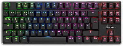 Sharkoon PureWriter RGB TKL Mechanische Low Profile-Tastatur (RGB Beleuchtung, blaue Schalter, flach