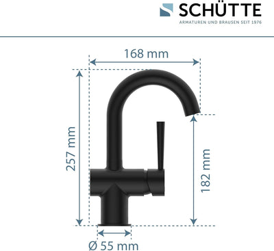 SCHÜTTE 79016 Waschtischarmatur CORNWALL mit hohem Auslauf, Wasserhahn für das Bad mit Pop-Up Exzent