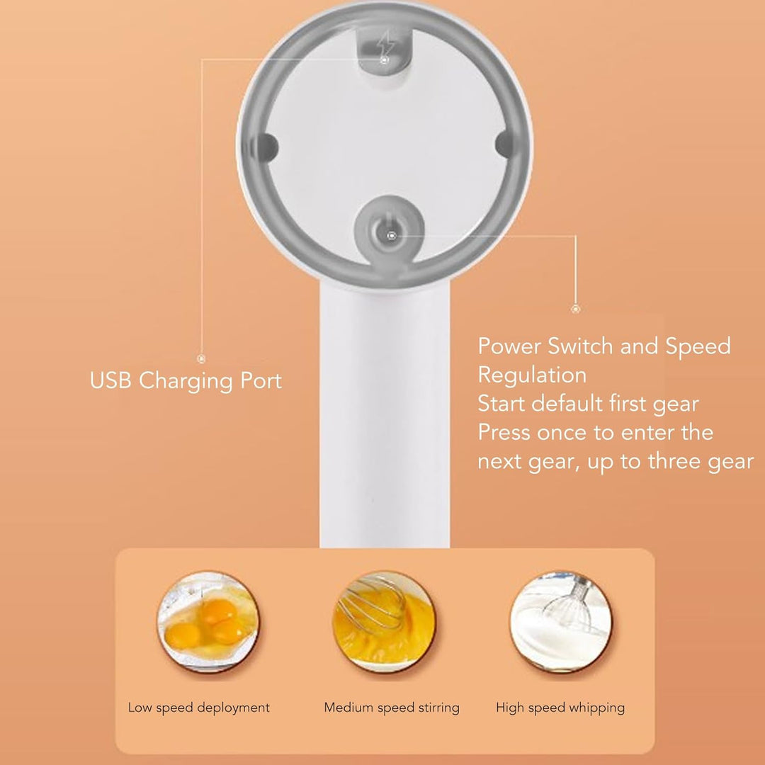 Topyond Elektrischer Handmixer Mit 3 Gängen Zum Schlagen von Eiern zu Hause, 20W Handrührgerät,Kabel
