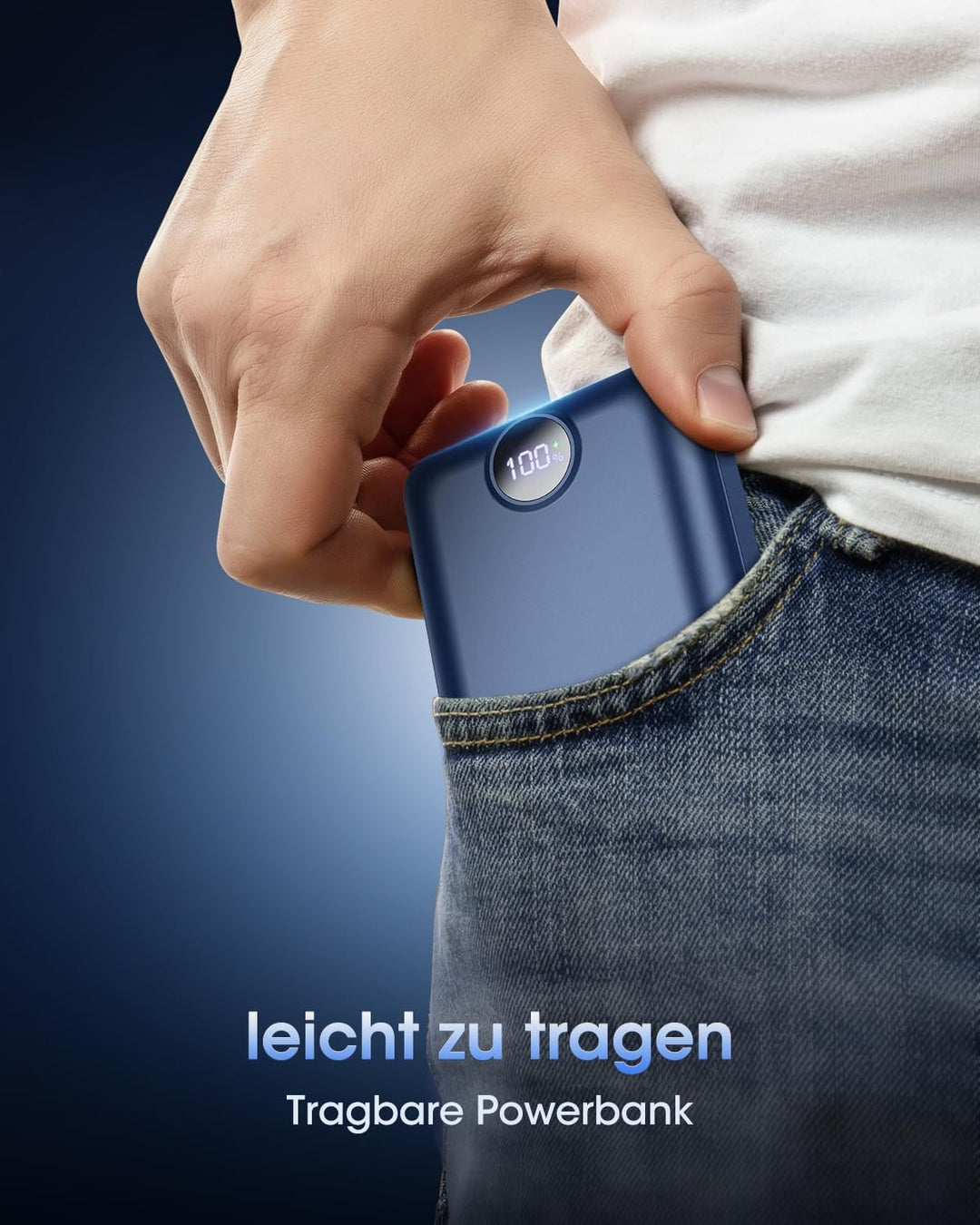 PowerBank 50000mAh grosse kapazität, 22,5W schnelles Aufladen externer Akku USB-C 3 Ausgänge und 2 E